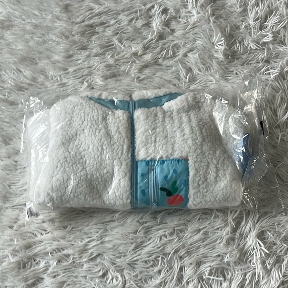 Cubcoats Girls Benne the Bunny Sherpa Jacket blue/white size 3 - Picture 2 of 11